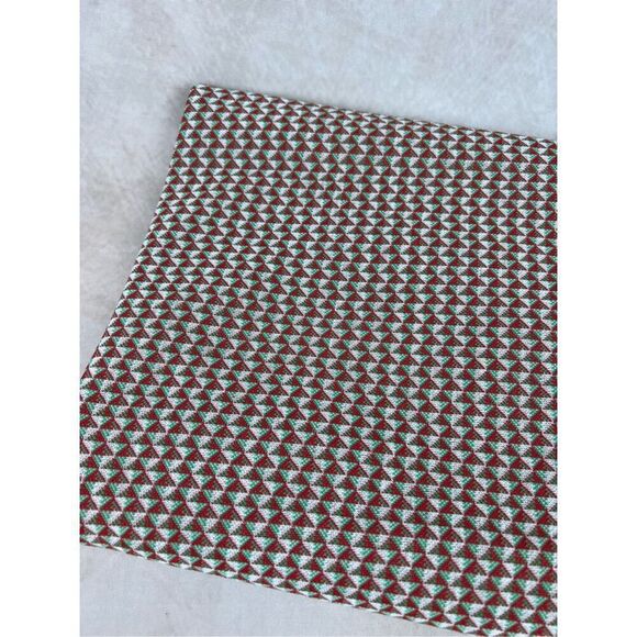 1970s Vintage Geometric Polyester Fabric Red Mint - Picture 2 of 5